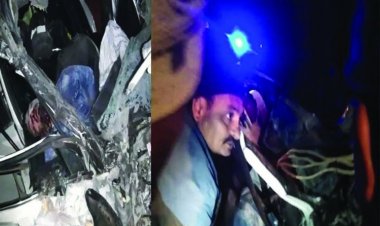 बस और कार के बीच जोरदार टक्कर से 14 वर्षीय बालक की मौके पर ही मौत, तीन गंभीर