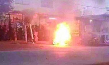 इलेक्ट्रिक स्कूटी में लगी आग