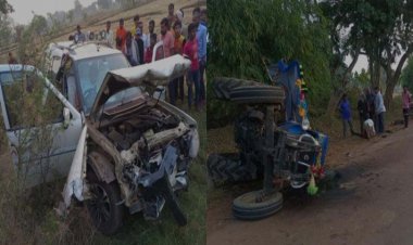 सफारी और ट्रैक्टर में जोरदार भिड़ंत, भिलाई का अधिवक्ता और ट्रैक्टर चालक गंभीर