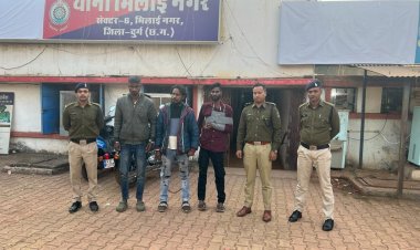 भिलाई टाउनशिप में लूट का प्रयास और पुलिसकर्मी से गलीगलोच करने वाले 3 बदमाश गिरफ्तार