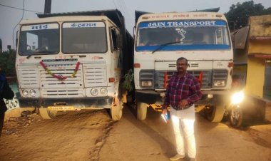 चंदखुरी में अवैध रेत परिवहन करते दो हाईवा जब्त