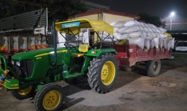 पुलिस की अवैध धान पर कार्यवाही, बिना नंबर की ट्रैक्टर जब्त