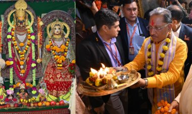 श्री रामलला की प्राण-प्रतिष्ठा के अवसर पर मुख्यमंत्री श्री विष्णु देव साय ने दूधाधारी मठ में किया राम-दरबार का दर्शन