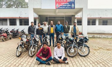 अंतर  जिला वाहन चोर गिरोह दुर्ग पुलिस के हत्थे चढ़ा, दो आरोपी पुलिस की गिरफ्त में