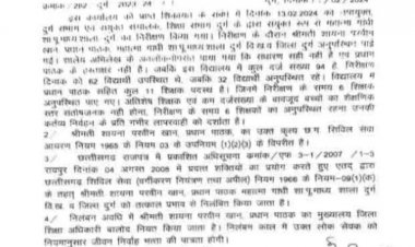 दुर्ग जिले में प्रधान पाठिका और 6 महिला शिक्षक सस्पेंड, जिला शिक्षा और ब्लॉक शिक्षा अधिकारी को भी नोटिस
