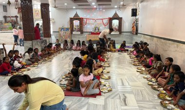 गुप्त नवरात्र नवमी के अवसर पर दुर्गा मंदिर में अनुष्ठान के साथ कन्या पूजन एवं कन्या भोज..