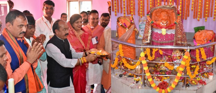 उप मुख्यमंत्री अरुण साव और स्वास्थ्य मंत्री श्री श्याम बिहारी जायसवाल ने माता बहादुर कलारिन की पूजा कर प्रदेश की सुख-समृद्धि की कामना की