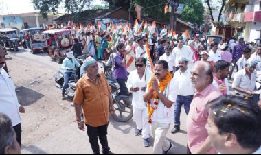 शहर के घर घर मे किया गया राजेन्द्र का स्वागत शहर के बहनों ने भाई का तिलक लगाकर आरती उतारी