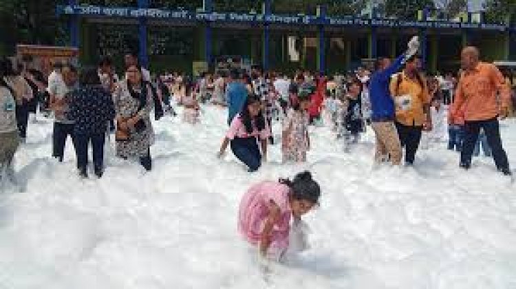छत्तीसगढ़ के भिलाई इस्पात संयंत्र अग्निशमन सेवा विभाग का फायर स्टेशन में रविवार को कश्मीर और शिमला जैसे हिल स्टेशन सा नजारा था