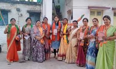 महिला मोर्चा ने सम्हाली कमान घर-घर जाकर किया सघन जनसंपर्क