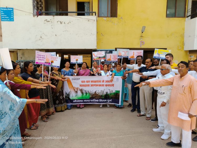 कलेक्टर की अपील स्वयं करें मतदान,परिवार, पास-पड़ोस के लोगों को भी मतदान के लिए प्रेरित करे: -ऋषभ सिटी कालोनी में अधिकारी-कर्मचारियों ने रैली निकलकर कहा सारे काम छोड़ दो,सबसे पहले वोट दो का नारा किया बुलंद