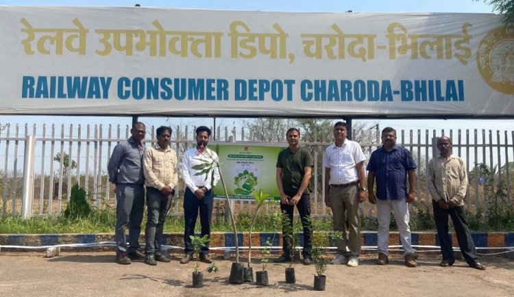 BMY चरोदा में रेलवे कर्मचारियों ने किये पौध रोपण