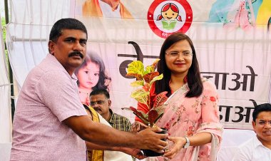 बेटी बचाओ बेटी पढ़ाओ के तहत बेटियों के नाम पर वृक्षारोपण सेल्फी विथ लाडो व सेल्फी विथ मां का आयोजन