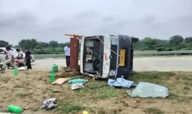 तेज रफ्तार पिकअप वाहन पलटा, हादसे में 25 मजदूर घायल 4 की हालत गंभीर