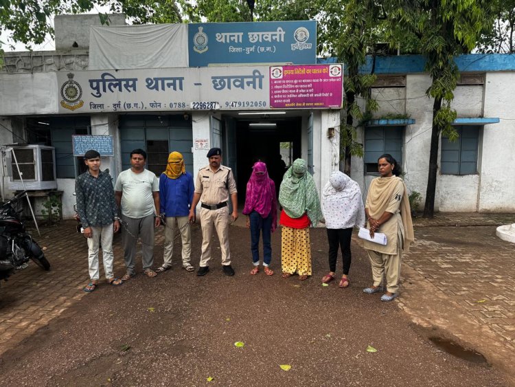 जिला दुर्ग के छावनी थाना क्षेत्र में हो रहे देह व्यापार के आरोपियो पर की गई कार्यवाही