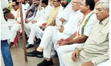 छत्तीसगढ़ प्रदेश कांग्रेस की तरफ से आज ईडी कार्यालय के बाहर प्रदर्शन किया गया