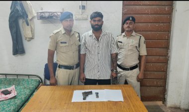 पिस्टल, 02 कारतुस के साथ गुण्डा बदमाश गिरफ्तार,आरोपी थाना खुर्सीपार का गुण्डा बदमाश है जिनके विरूद्ध कई मामले लंबित है