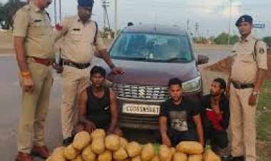 रायपुर पुलिस ने नेशनल हाइवे पर एक गाड़ी से गांजा जब्त किया