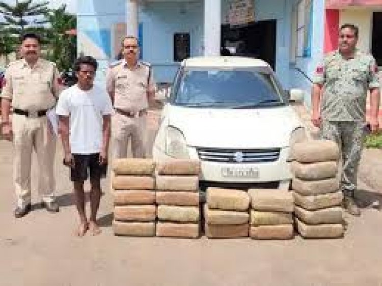 छत्तीसगढ़-ओडिशा बॉर्डर पर बस्तर जिले की पुलिस ने कुल 113 किलो गांजा पकड़ा