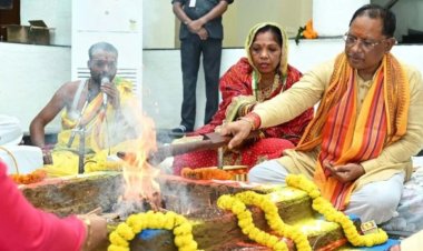 मुख्यमंत्री विष्णुदेव साय ने कल नवा रायपुर स्थित नवीन मुख्यमंत्री निवास में गृह प्रवेश किया