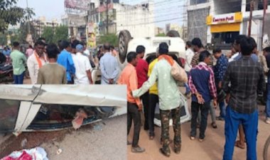 भिलाई के कोहका-जुनवानी रोड पर गुरुवार की आधी रात को भीषण सड़क हादसा,10 फीट हवा में उछली कार, चालक गंभीर रूप से घायल