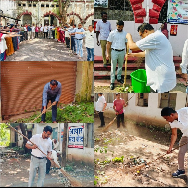 स्वच्छता ही सेवा अभियान:सभी शासकीय कार्यालयों, नगरीय निकायों, पंचायतों में किया गया साफ सफाई एवं श्रम दान