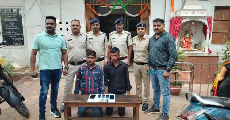 ट्रक चालक से चाकू की नोक पर मोबाईल व नगदी रकम लूटपाट करने वाले दो युवक गिरफ्तार