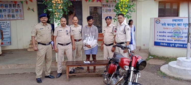 दो पहिया वाहन बुलेट चोरी के मामले में एक आरोपी गिरफ्तार