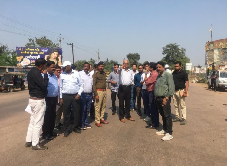 उच्च न्यायालय कोर्ट कमिश्नर बिलासपुर द्वारा दुर्ग जिले के चिन्हांकित ब्लैक स्पॉट (दुर्घटना जन्य क्षेत्र) का निरीक्षण किया गया