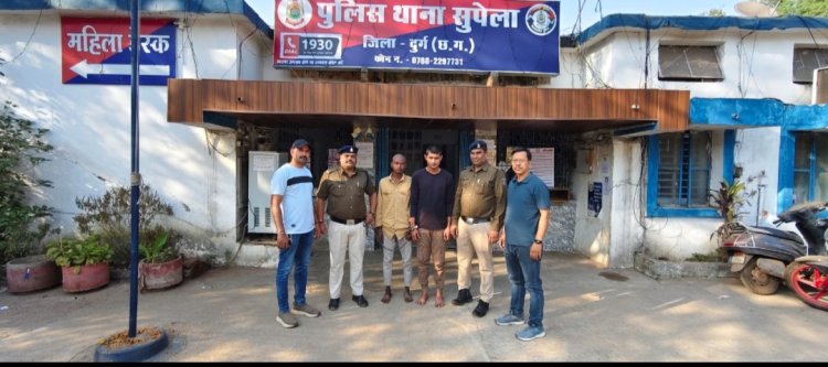 भिलाई के टी.वी.एस शो रूम में गंडासा लहरा कर फैला रहे थे दहशत , 2 बदमाश 2 अपचारी बालक गिरफ्तार