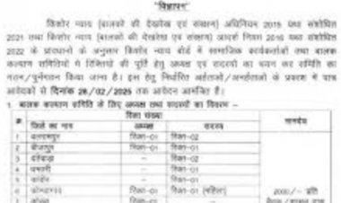 छत्तीसगढ़ बाल कल्याण समिति में 35 पदों पर भर्ती, अंतिम तिथि 28-02-2025