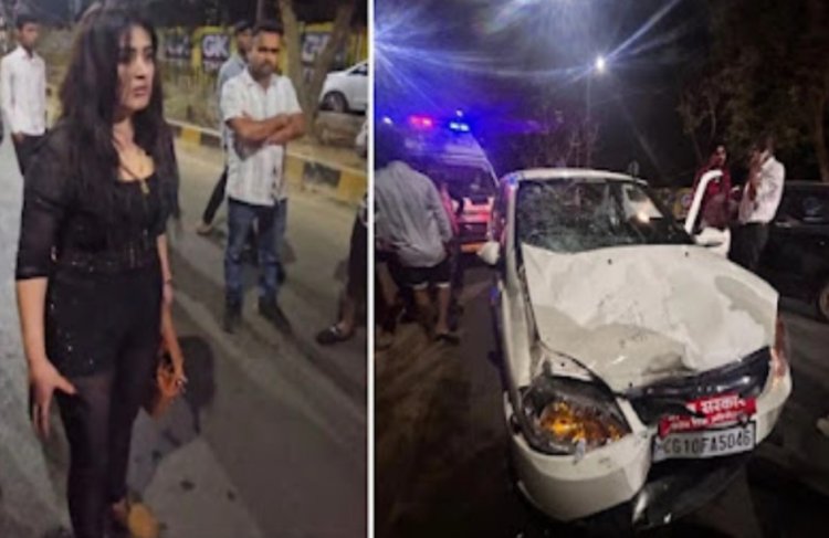 राजधानी रायपुर में वीआईपी रोड पर बीती रात में रशियन लड़की ने शराब के नशे में कार से तीन युवको को कुचला , तीनो की हालत गम्भीर