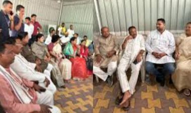 भूपेश बघेल के घर पहुंचे टीएस सिंहदेव समेत कई बड़े नेता, कार्यकर्ताओं ने नगाड़ा बजाकर की नारेबाजी, जवानों के साथ हुई झूमाझटकी