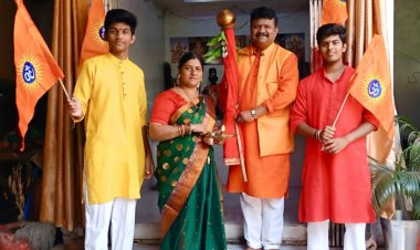 गुढीपाडवा आज सेक्टर दो श्री संत शिरोमणी नामदेव महाराज मंदिर मे हर्ष उल्हास के साथ मनाया गया