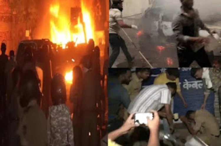 महाराष्ट्र नागपुर के महाल क्षेत्र में सोमवार रात दो समुदाय के बीच हिंसक झड़प , पथराव और कई वाहनों में आगजनी से मचा हड़कंप,मौके पर भारी पुलिस बल तैनात