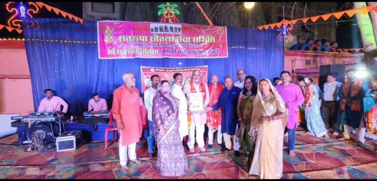 मां सतरूपा शीतला सेवा समिति द्वारा आयोजित संध्या भजन माता जगराता कार्यक्रम में सम्मिलित हुए दुर्ग ग्रामीण विधायक ललित चंद्राकर