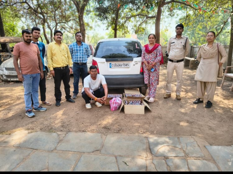 आबकारी विभाग ने जप्त की मध्यप्रदेश निर्मित मदिरा, 01 आरोपी गिरफ्तार एवं वाहन जप्त
