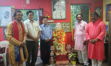 गीत वितान कला केंद्र की ओर से गुरुदेव रवींद्रनाथ ठाकुर की 164 वीं जयंती समारोह का आयोजन गीत वितान भवन, रूआबांधा सेक्टर में किया गया