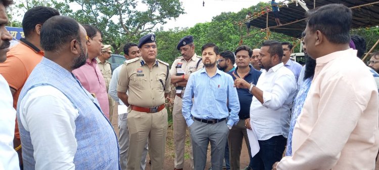 भिलाई: शिव महापुराण आयोजन स्थल के व्यवस्था का निरीक्षण करने पहुंचे, कलेटर, एसपी