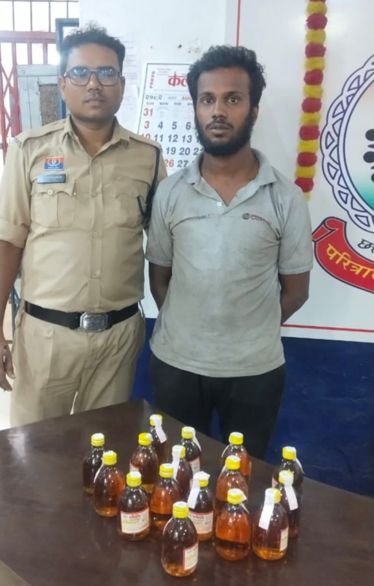 दुर्ग कोतवाली पुलिस द्वारा अवैध शराब के खिलाफ कार्यवाही, 22 पव्वा देशी मसाला मदिरा सहित आरोपी को किया गिरफ्तार