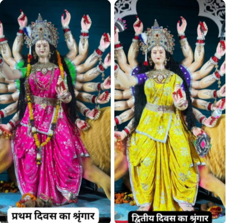 42 साल से नवरात्रि में हर दिन बदलता है पूरे प्रदेश के एकमात्र स्थान सतीचौरा में माता का श्रृंगार