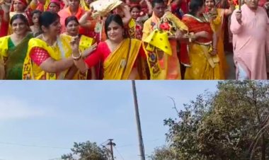 भिलाई में त्रिवेणी यज्ञ शुरू, कलश यात्रा में हजारों श्रद्धालुओं की सहभागिता