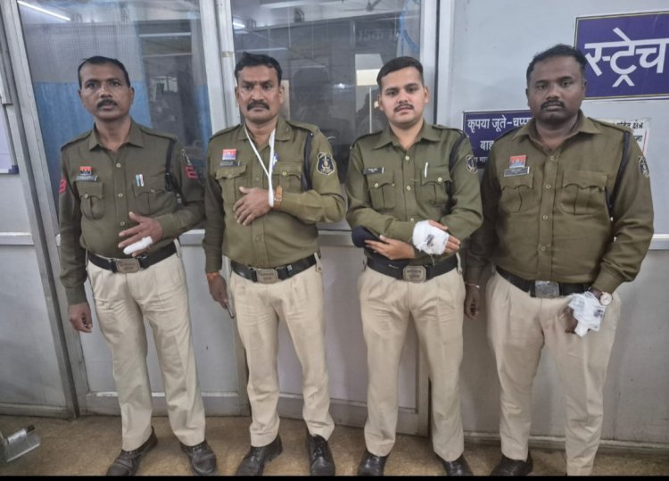 दुर्ग : पटेल चौक प्रदर्शन में 6 पुलिस जवान घायल