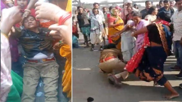 तमनार में कोयला खदान को लेकर बवाल : महिलाओं ने टीआई को लातों से पीटा