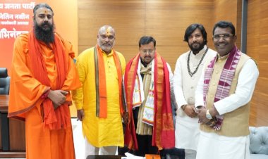 राष्ट्रीय कार्यकारिणी अध्यक्ष नितिन नबीन से विधायक ललित चंद्राकर की सौजन्य भेंट