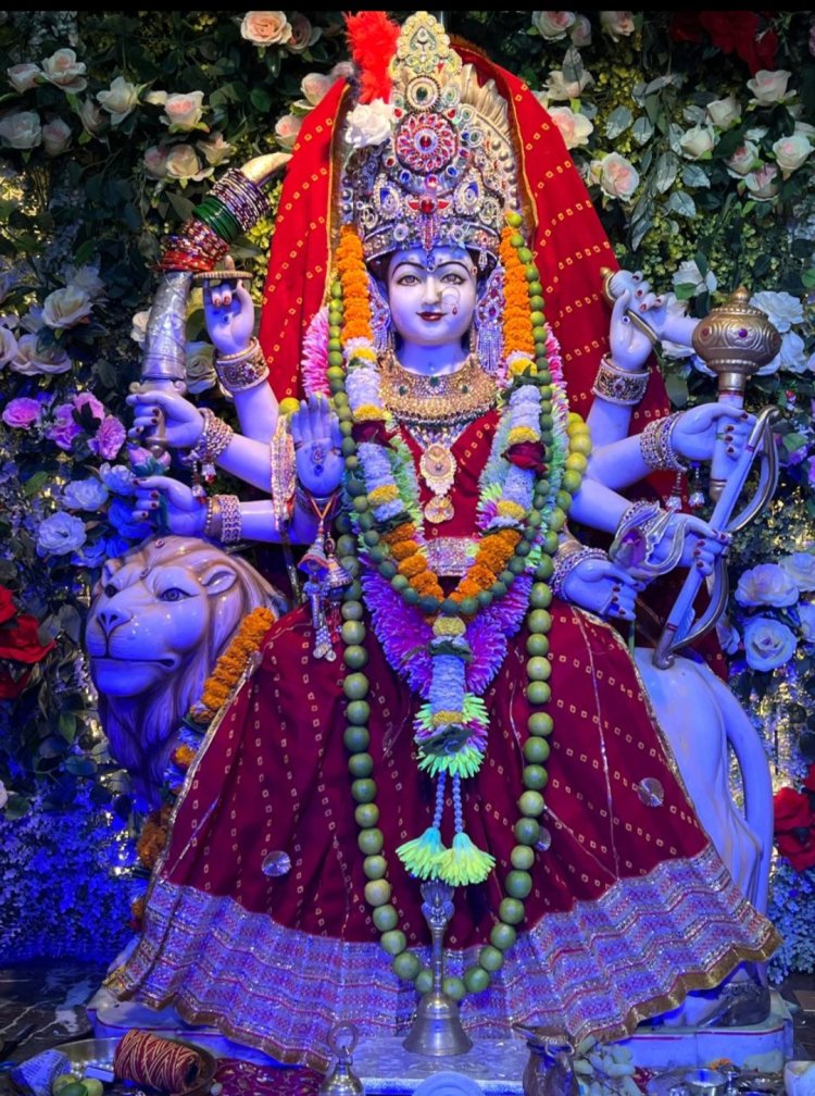 ज्योति कलश विसर्जन एवं माता जी को 56 भोग लगाकर किया गया चैत्र नवरात्र पर्व एवं वार्षिकोत्सव का समापन 