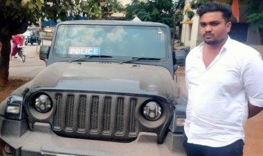 तेज रफ्तार थार पर फर्जी पुलिस बोर्ड, आरोपी गिरफ्तार, वाहन जब्त