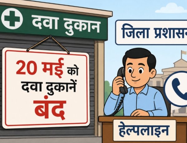 20 मई को दवा दुकानें बंद, जिला प्रशासन ने जारी किए हेल्पलाइन नंबर