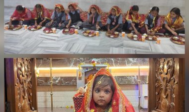 गुप्त नवरात्र नवमी पर सत्तीचौरा दुर्गा मंदिर में अभिषेक, कन्या पूजन और कन्या भोज का आयोजन