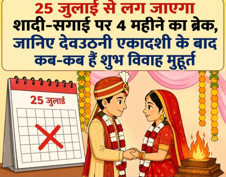 25 जुलाई से लग जाएगा शादी-सगाई पर 4 महीने का ब्रेक, जानिए देवउठनी एकादशी के बाद कब-कब हैं शुभ विवाह मुहूर्त